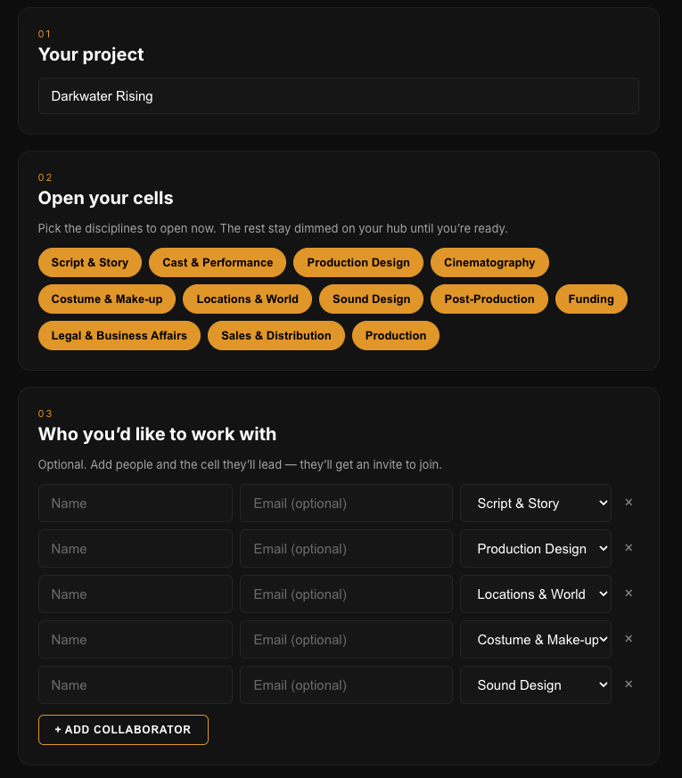 Create — DarkWater Rising project wheel